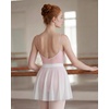 image:imageStelle Women Ballet Skirt Chiffon Wrap Skirt Pull On Adult Dance Skirt Elastic Mesh Sheer Ballerina Outfit DancewearWhite