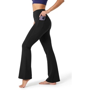 image:imageStelle 31 Inseam Yoga Pants with Pockets for Women High Waisted Flare Leggings Pilates Daily Yoga PantsBlack