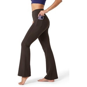 image:imageStelle 31 Inseam Yoga Pants with Pockets for Women High Waisted Flare Leggings Pilates Daily Yoga PantsDark Oak