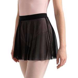 image:imageStelle Women Ballet Skirt Chiffon Wrap Skirt Pull On Adult Dance Skirt Elastic Mesh Sheer Ballerina Outfit DancewearBlack