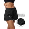 image:imageStelle Women Running Shorts with Pockets High Waisted Drawstring Athletic Workout QuickDry Gym Shorts Mesh LinerBlack
