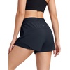 image:imageStelle Women Running Shorts with Pockets High Waisted Drawstring Athletic Workout QuickDry Gym Shorts Mesh LinerNavy