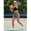 image:imageStelle Women Running Shorts with Pockets High Waisted Drawstring Athletic Workout QuickDry Gym Shorts Mesh LinerSmoke Grey