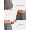 image:imageStelle Women Running Shorts with Pockets High Waisted Drawstring Athletic Workout QuickDry Gym Shorts Mesh LinerSmoke Grey