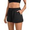 image:imageStelle Women Running Shorts with Pockets High Waisted Drawstring Athletic Workout QuickDry Gym Shorts Mesh LinerBlack
