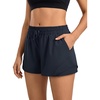 image:imageStelle Women Running Shorts with Pockets High Waisted Drawstring Athletic Workout QuickDry Gym Shorts Mesh LinerNavy