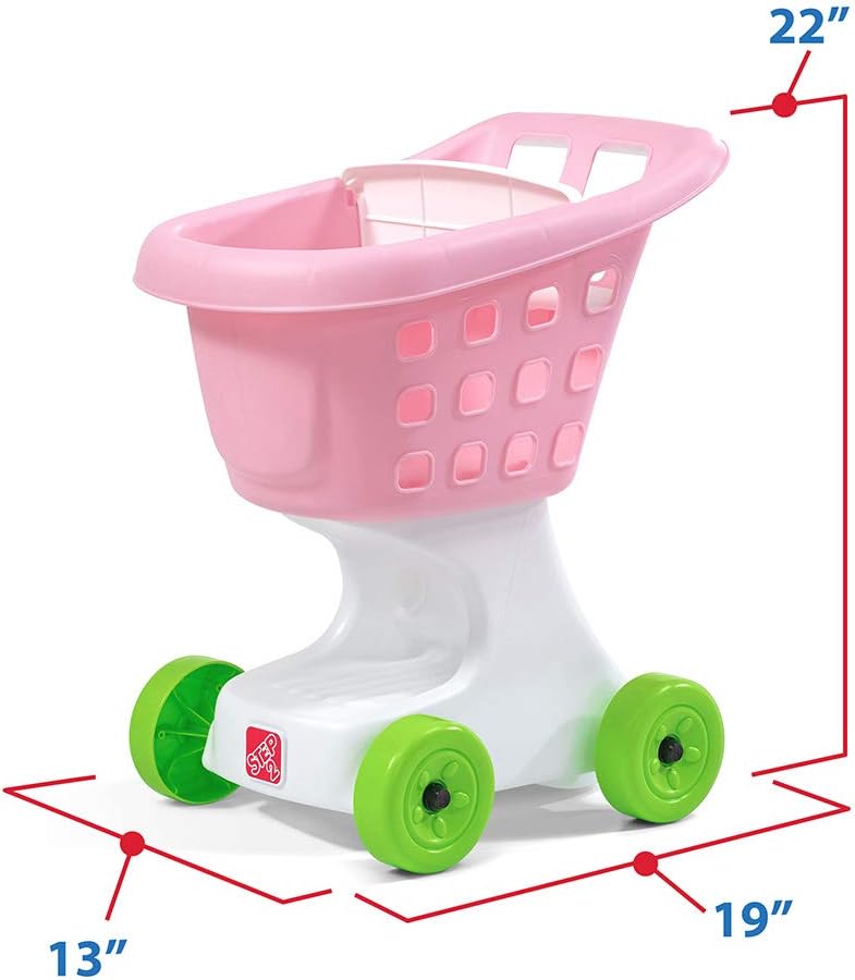 Step2 Little Helper's Shopping Cart for Kids, Grocery Store Pretend Play Toy for Toddlers Ages 2+ Years Old, Durable, Easy Assembly, Bright Colors, Blue
