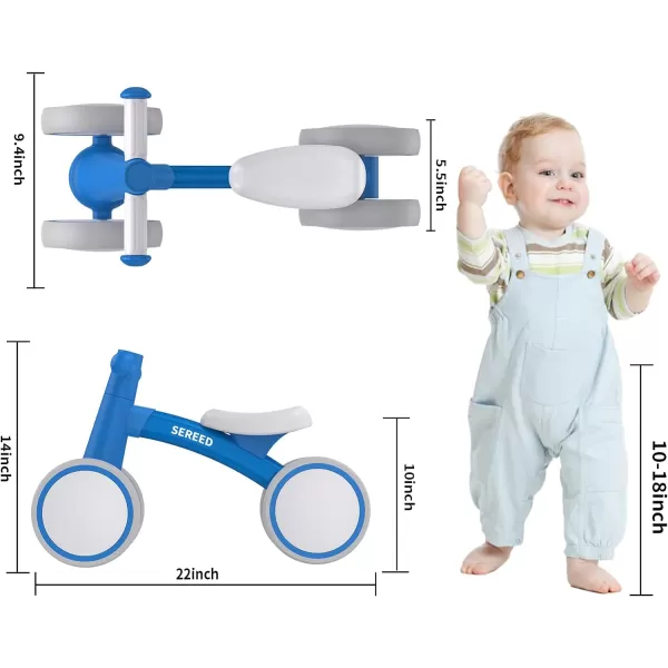 SEREED Baby Balance Bike for 1 Year Old Boys Girls 12-24 Month Toddler Balance Bike, 4 Wheels Toddler First Bike, First Birthday Gifts