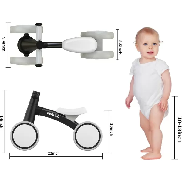 SEREED Baby Balance Bike for 1 Year Old Boys Girls 12-24 Month Toddler Balance Bike, 4 Wheels Toddler First Bike, First Birthday Gifts