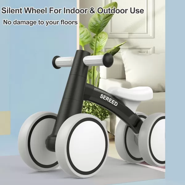 SEREED Baby Balance Bike for 1 Year Old Boys Girls 12-24 Month Toddler Balance Bike, 4 Wheels Toddler First Bike, First Birthday Gifts