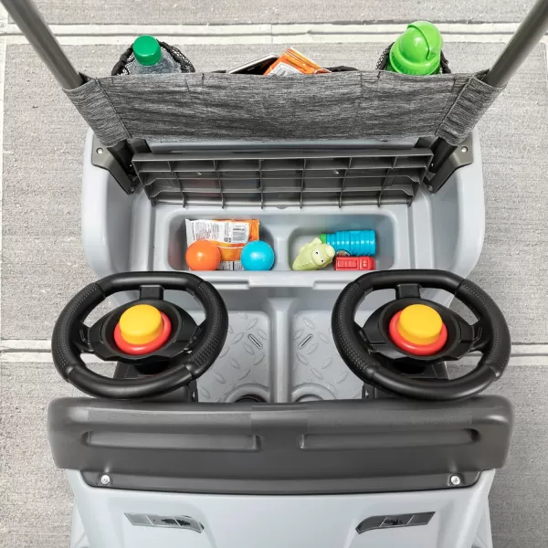 Step 2 Side-by-Side Push Around SUV Car for Kids, Easy Steer Double Rider Push Car, Toddlers Ages 1.5 - 5 Years Old, Ideal Stroller Substitute, Blue, 39"H x 25"W x 35"D