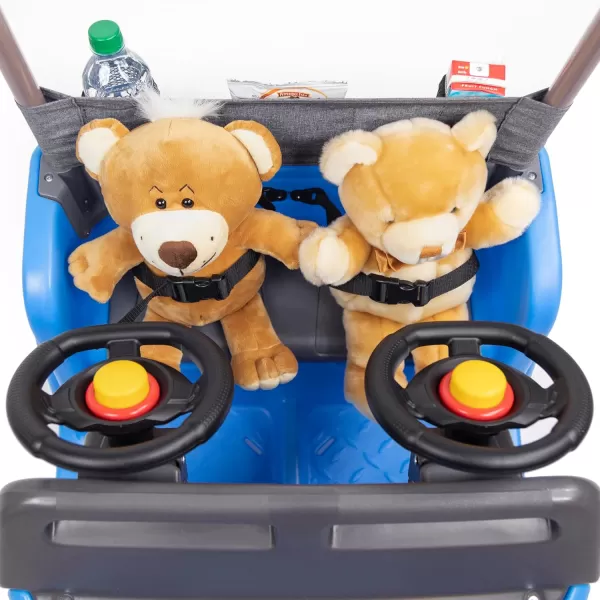 Step 2 Side-by-Side Push Around SUV Car for Kids, Easy Steer Double Rider Push Car, Toddlers Ages 1.5 - 5 Years Old, Ideal Stroller Substitute, Blue, 39"H x 25"W x 35"D