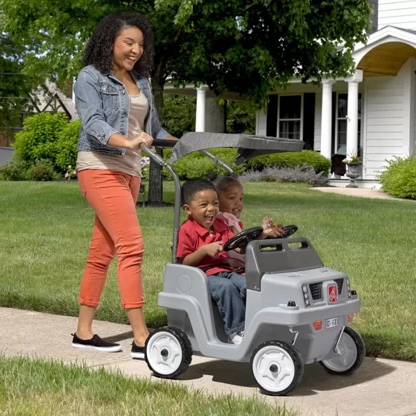 Step 2 Side-by-Side Push Around SUV Car for Kids, Easy Steer Double Rider Push Car, Toddlers Ages 1.5 - 5 Years Old, Ideal Stroller Substitute, Blue, 39"H x 25"W x 35"D