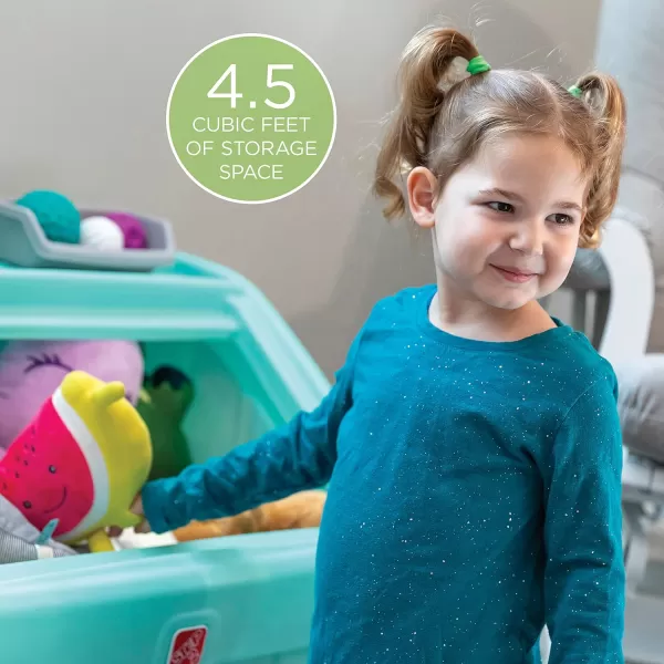 Step2 2-in-1 Toy Box and Easel Lid for Kids, Playroom Storage and Organizer, Lid Coverts to Art Table, Ages 2+ Years Old, Gray