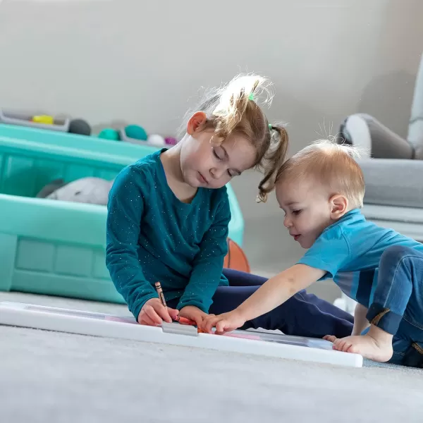 Step2 2-in-1 Toy Box and Easel Lid for Kids, Playroom Storage and Organizer, Lid Coverts to Art Table, Ages 2+ Years Old, Gray
