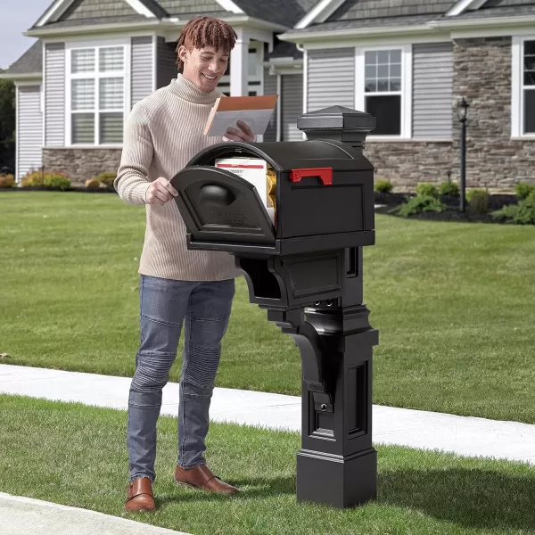 Step2 Atherton Extra Large Mailbox and Post Kit, Easy to Install, Large Mailboxes for Outside, Heavy-Duty, Weather Resistant, Onyx Black