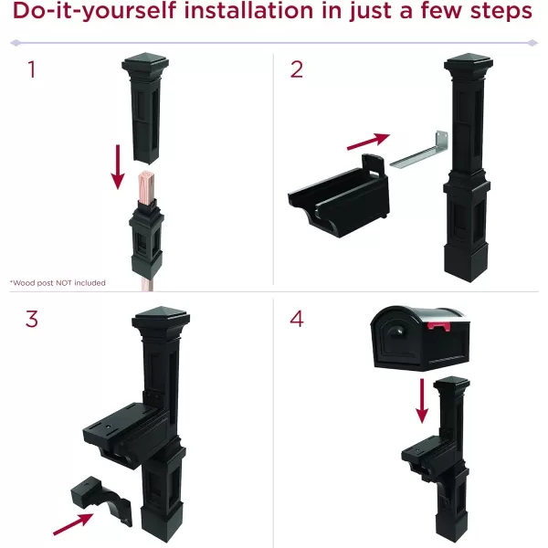 Step2 Atherton Extra Large Mailbox and Post Kit, Easy to Install, Large Mailboxes for Outside, Heavy-Duty, Weather Resistant, Onyx Black