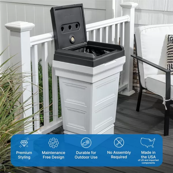 Step2 Atherton Onyx Black 30-Gallon Indoor/Outdoor Trash Can with Removable Lid