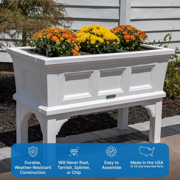 Step2 Atherton Planter Box, Large Outside All-Season All-Weather Gardening Box for Patio and Front Porch Planter, Onyx Black
