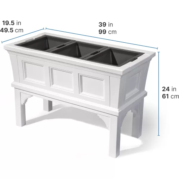 Step2 Atherton Planter Box, Large Outside All-Season All-Weather Gardening Box for Patio and Front Porch Planter, Onyx Black