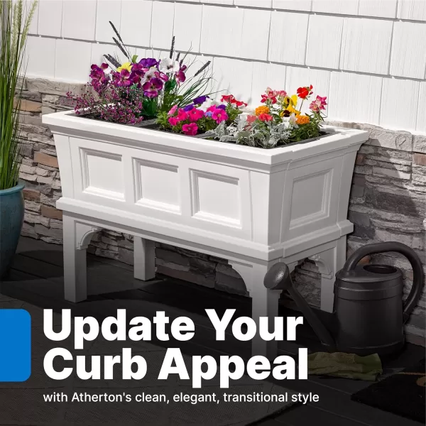 Step2 Atherton Planter Box, Large Outside All-Season All-Weather Gardening Box for Patio and Front Porch Planter, Onyx Black