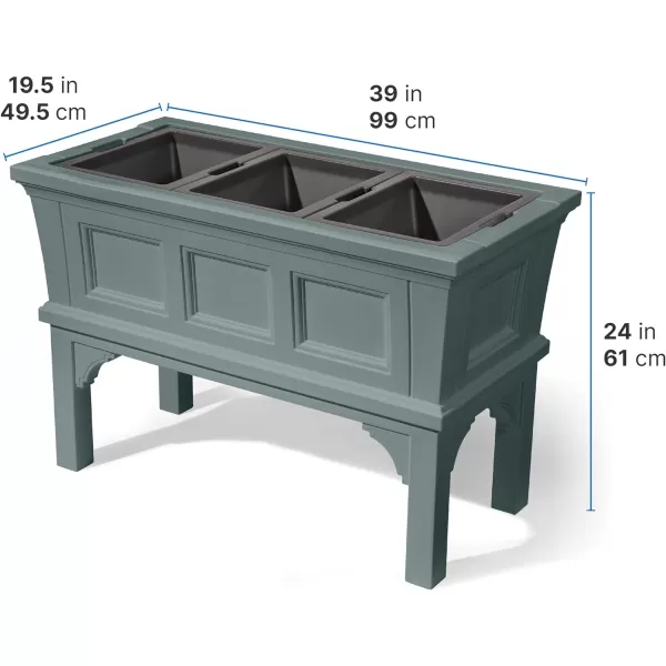 Step2 Atherton Planter Box, Large Outside All-Season All-Weather Gardening Box for Patio and Front Porch Planter, Onyx Black