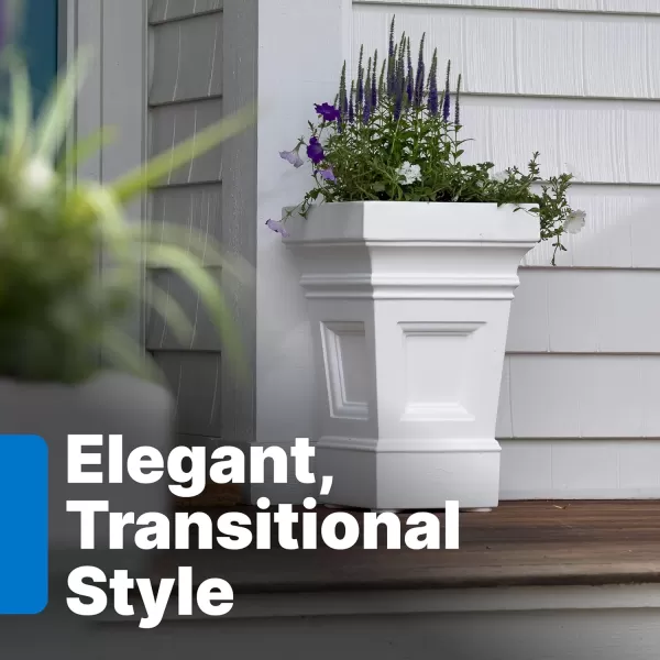 Step2 Atherton Square Planter Box, Outside All-Weather Gardening and Flower Box, For Patio or Front Porch, 2-Pack, Onyx Black