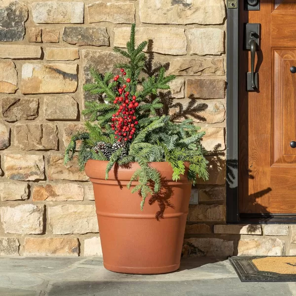 Step2 Claremont Tall Round Planter Pot, Onyx Black – Large Planter for Outdoor/Indoor Use – Maintenance Free Design – Ideal Patio and Front Porch Planter – Measures 19" x 19" x 18"