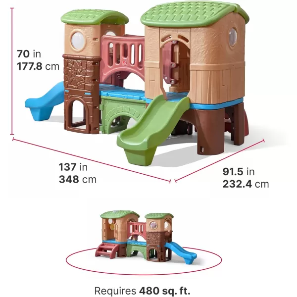 Step2 Clubhouse Climber Playset for Kids, Ages 2 –6 Years Old, Two Toddler Slides and Climbing Wall, Play Gym with Elevated Playhouse, Kids Outdoor Playground sets for Backyards