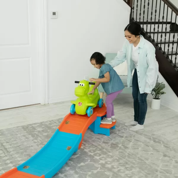 Step2 Dino Dash Up &amp; Down Roller Coaster Toy for Kids, Ride On Push Car, Indoor/Outdoor Playset, Toddler Ages 2-5 Years Old, Compact Storage, Max Weight 50 lb., Green