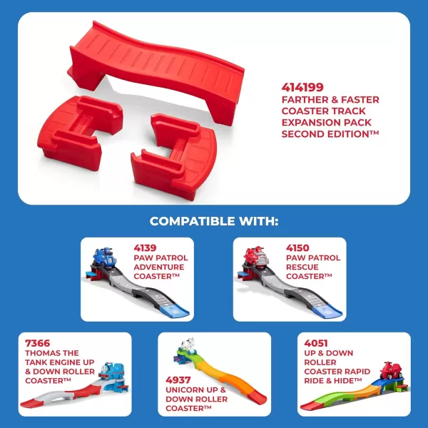Step2 Farther &amp; Faster Coaster Track Expansion Pack, Second Edition | Extra Track for Roller Coaster Toys