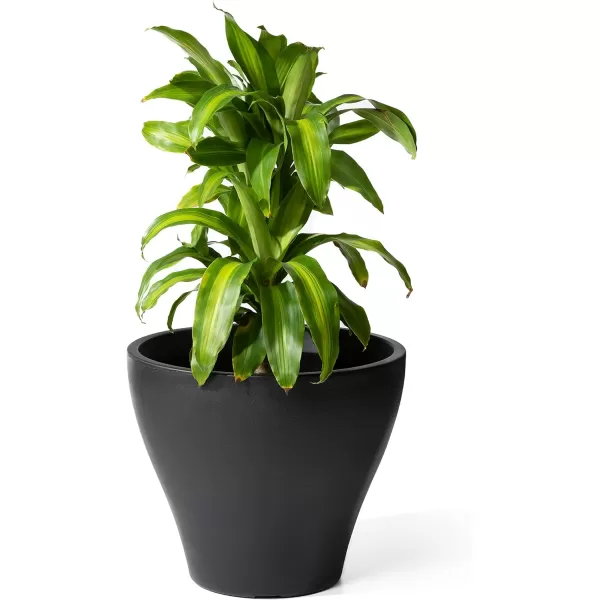 Step2 Fernway Planter, Outside All-Weather Endurance Planter, Indoor Outdoor Large Flower Pot, Patio Garden or Front Porch Decor, Onyx Black, 1-Pack