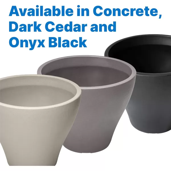 Step2 Fernway Planter, Outside All-Weather Endurance Planter, Indoor Outdoor Large Flower Pot, Patio Garden or Front Porch Decor, Onyx Black, 1-Pack
