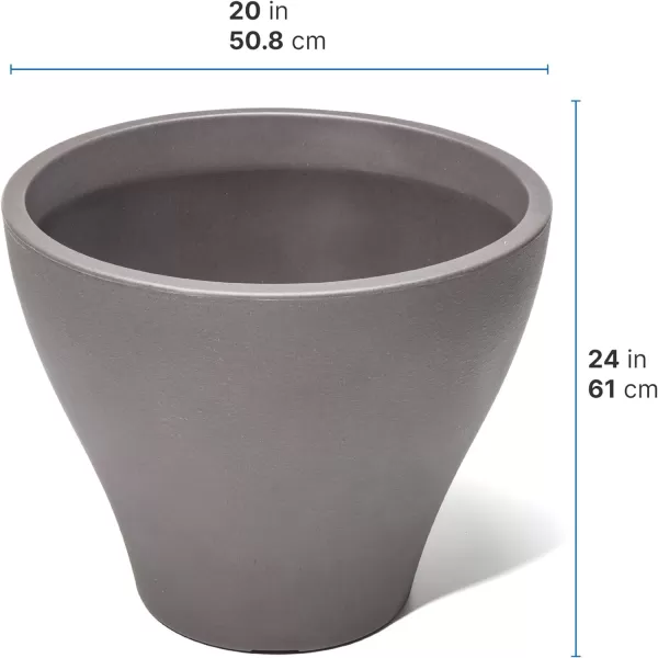 Step2 Fernway Planter, Outside All-Weather Endurance Planter, Indoor Outdoor Large Flower Pot, Patio Garden or Front Porch Decor, Onyx Black, 1-Pack