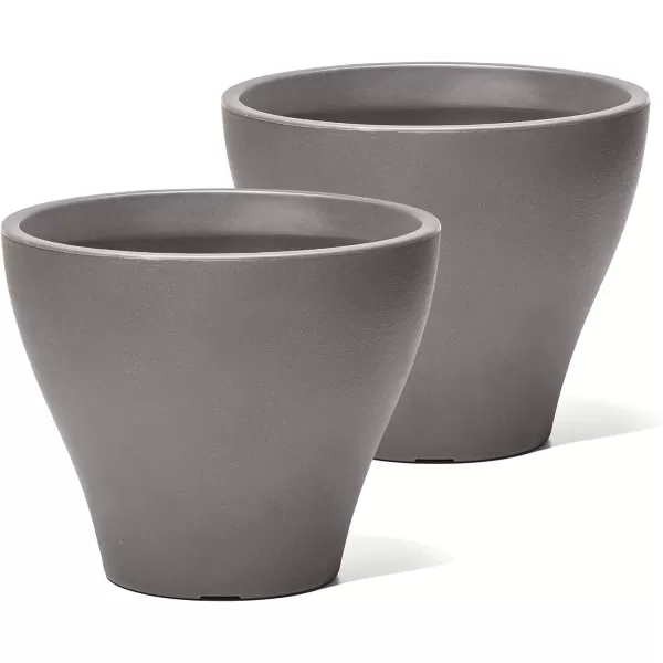 Step2 Fernway Planter, Outside All-Weather Endurance Planter, Indoor Outdoor Large Flower Pot, Patio Garden or Front Porch Decor, Onyx Black, 1-Pack