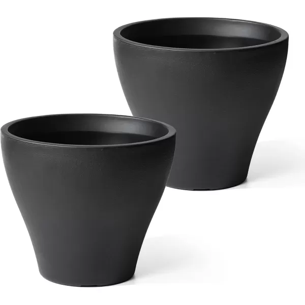 Step2 Fernway Planter, Outside All-Weather Endurance Planter, Indoor Outdoor Large Flower Pot, Patio Garden or Front Porch Decor, Onyx Black, 1-Pack