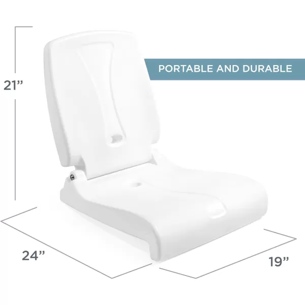 Step2 Foldable Adult Flip Seat, Portable Outdoor Chair for Poolside, Tailgating, Camping, Sporting Events, Picnic and Beach Chair, Provides Back Support When Sitting on Ground, White