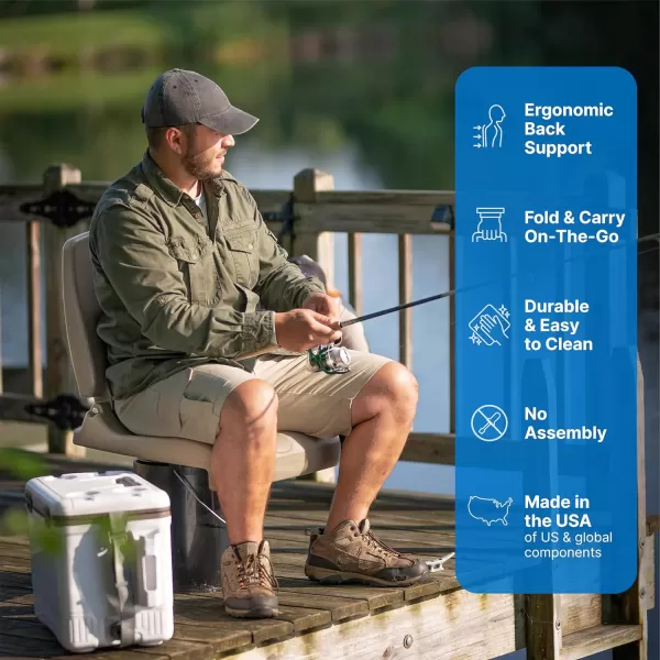 Step2 Foldable Adult Flip Seat, Portable Outdoor Chair for Poolside, Tailgating, Camping, Sporting Events, Picnic and Beach Chair, Provides Back Support When Sitting on Ground, White