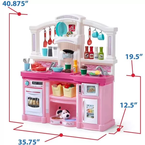 Step2 Fun with Friends Kids Kitchen, Indoor/Outdoor Play Kitchen Set, Toddlers 2+ Years Old, 25 Piece Kitchen Toy Set, Easy to Assemble, Pink