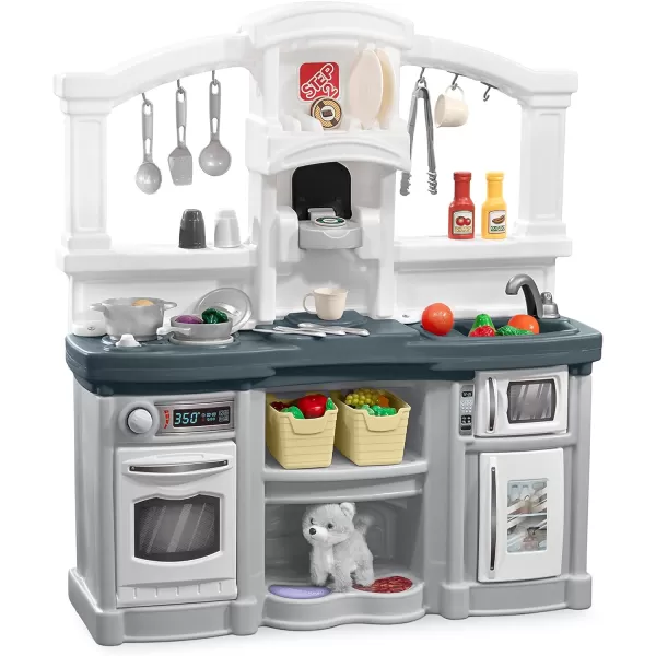 Step2 Fun with Friends Kids Kitchen, Indoor/Outdoor Play Kitchen Set, Toddlers 2+ Years Old, 25 Piece Kitchen Toy Set, Easy to Assemble, Pink