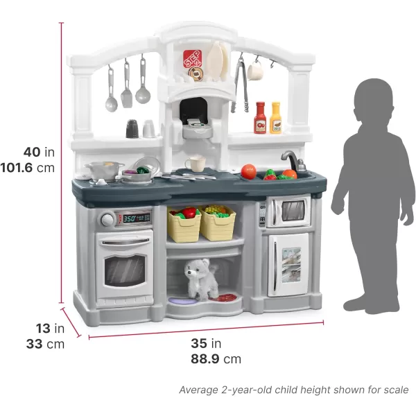 Step2 Fun with Friends Kids Kitchen, Indoor/Outdoor Play Kitchen Set, Toddlers 2+ Years Old, 25 Piece Kitchen Toy Set, Easy to Assemble, Pink