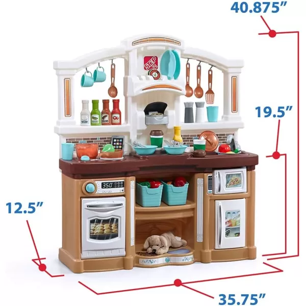 Step2 Fun with Friends Kids Kitchen, Indoor/Outdoor Play Kitchen Set, Toddlers 2+ Years Old, 25 Piece Kitchen Toy Set, Easy to Assemble, Pink