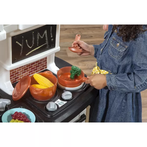 Step2 Great Gourmet Kitchen | Durable Kids Kitchen Playset with Lights &amp; Sounds | Tan Plastic Play Kitchen