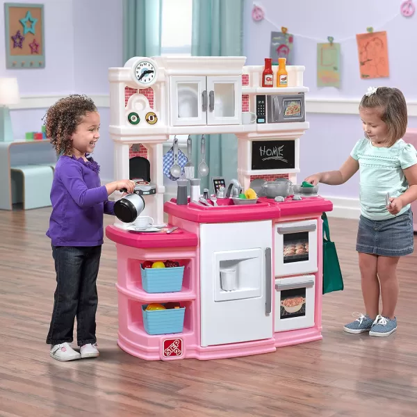 Step2 Great Gourmet Kitchen | Durable Kids Kitchen Playset with Lights &amp; Sounds | Tan Plastic Play Kitchen