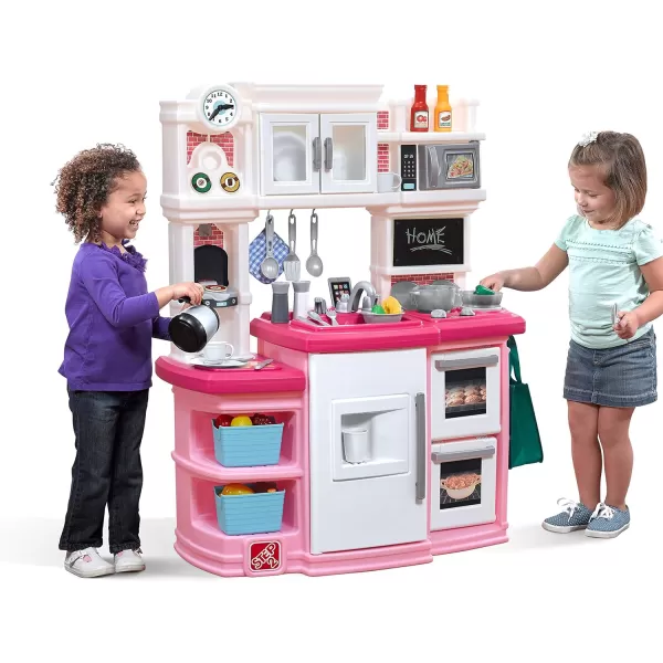 Step2 Great Gourmet Kitchen | Durable Kids Kitchen Playset with Lights &amp; Sounds | Tan Plastic Play Kitchen
