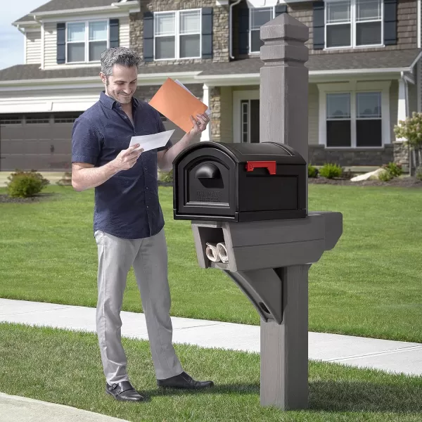 Step2 Highland Extra Large Mailbox and Mailbox Post Kit, Easy to Install, Mailboxes for Outside, Heavy-Duty, Weather Resistant, Dark Cedar