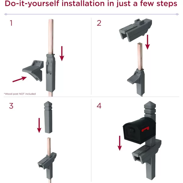 Step2 Highland Extra Large Mailbox and Mailbox Post Kit, Easy to Install, Mailboxes for Outside, Heavy-Duty, Weather Resistant, Dark Cedar
