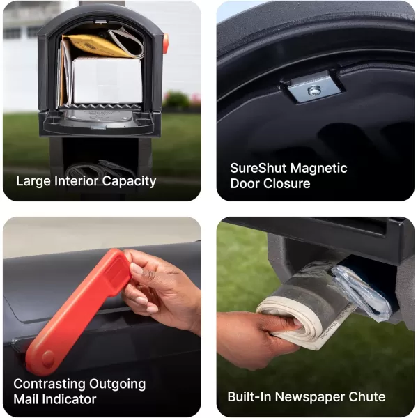 Step2 Lakewood Extra Large Mailbox and Mailbox Post Kit, Easy to Install, Mailboxes for Outside, Heavy-Duty, Weather Resistant, Brown