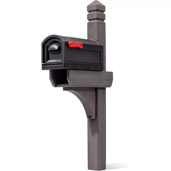 Step2 Lakewood Extra Large Mailbox and Mailbox Post Kit, Easy to Install, Mailboxes for Outside, Heavy-Duty, Weather Resistant, Brown