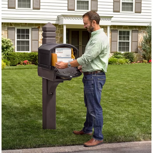 Step2 Lakewood Extra Large Mailbox and Mailbox Post Kit, Easy to Install, Mailboxes for Outside, Heavy-Duty, Weather Resistant, Brown
